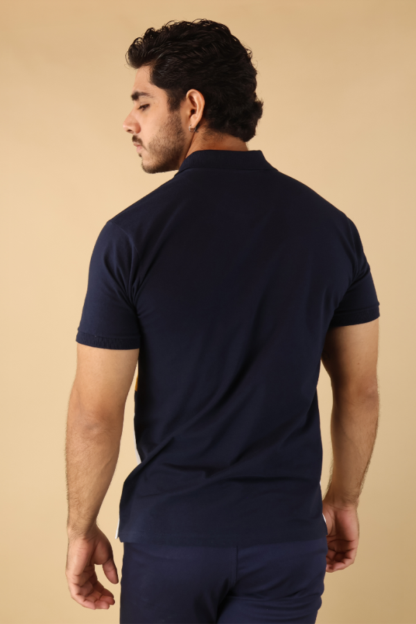 Playera Polo Para Hombre Diseño Combinado Casual Slim Fit Manga Corta